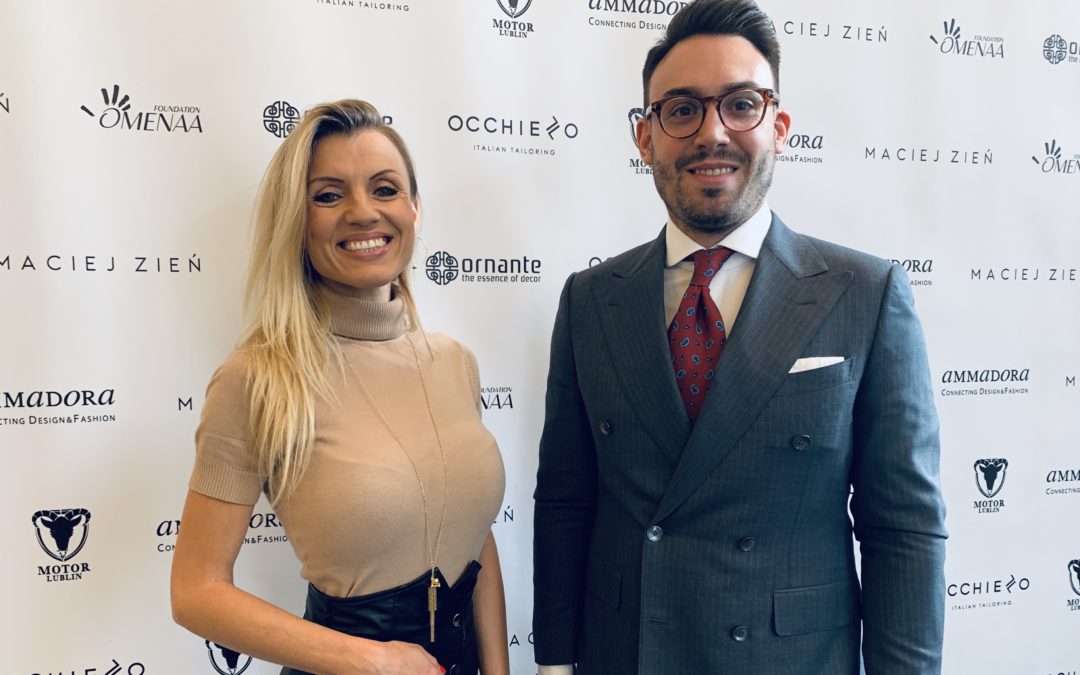 7.10.2019 Warszawa Gość na otwarciu atelier Occhiello Omenaa Menash i  Rafał Brzózka